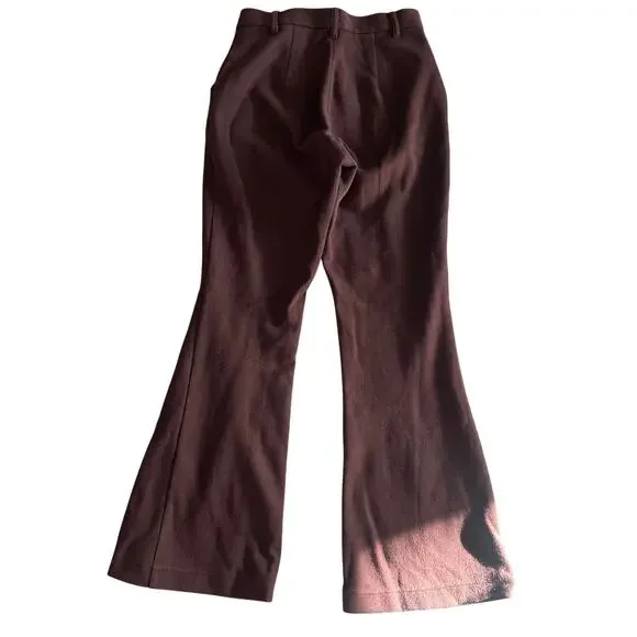 Urban Outfitters, Maroon, Pleated, Flare/Wide Leg, Trousers- S - Picture 6 of 12
